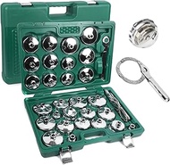 Oil Filter Wrench Set, 31 PCS Oil Filter Socket Set Heavy Duty Stainless Steel Oil Filter Socket, Ca