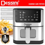 DESSINI ITALY 8L Electric Air Fryer Convection Oven Toaster Timer Oil Free Roaster Breakfast Machine