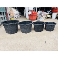Hexagonal plastic plant pots FA350, FA380, FA450, FA480 brick red, white, black, beautiful products 