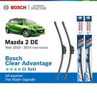 Bosch Clear Advantage U Hook Wiper Set for Mazda 2 Hatchback (DE) (BCA24"/BCA14")