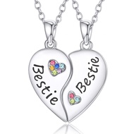BFF Best Friend Forever Couple Necklace Split Heart Moon & Star Friendship Pendant Friendship Neckla