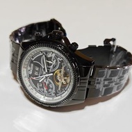 CJ308A.F-1 空軍黑鋼5針全自動機械錶 Black PVD Stainless Steel watch Automatic MultiFunction with Big Day