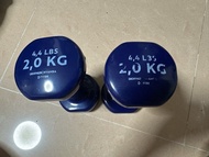 Decathlon 2kg 啞鈴一對 (藍色)