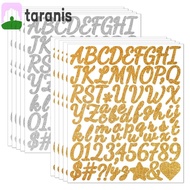 TARANIS 5 Sheets Glitter Letter Stickers, English Letter a-Z Self Adhesive Alphabet Big Letter Stick