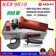 KEN-9810 (KEN 9810) KEN ELECTRIC ANGLE GRINDER SILIM BODY 950W 220V - 4" (100mm)