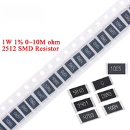 50pcs 2512 SMD Resistor 1% 0~10M 1W 0 0.03 3.3 5.6 12 20 30 36 47 51 82 100 200 680 750 1K 2K 6.8K 1
