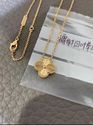 梵克雅寶鐳射黃金色四葉草項鍊
