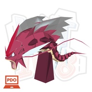 Paper Model Anime Game Pokemon Mega Gyarados Shiny