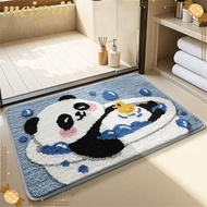 MEIGUII Plush Rug, Cute Animal Durable Bathroom Rug,  Panda Cat Peacock Quickly Dry Rubber Backing A