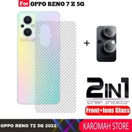 PACKAGE 2 INC 1 Garskin Carbon OPPO RENO 7Z 5G 2022 Sticker Skin Guard