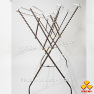 JFH (COLOR RANDOM) 3V 4PA640S (6~12) Bars Anti Rust Foldable Clothes Drying Rack Hanger / Indoor Out
