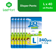 EQ Pants Large (8-14 kg) - 40 pcs x 6 packs (240 pcs) - Diaper Pants [Case]
