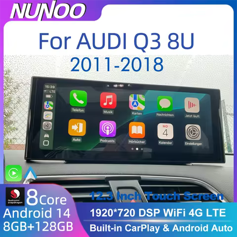 Android 14 Car Screen Radio For Audi Q3 8U 2011-2018 GPS Car Play Auto Multimedia Player Navigation 