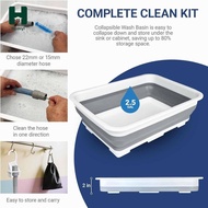 [Homyl] CPAP Tube Cleaning Brush Kit with Foldable Wash Basin Premium CPAP Hose Holder Organizer for