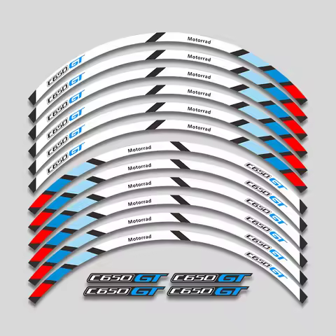 Motorcycle Accessories Wheel Hub Stickers Rim Reflective Stripe Decorative Decals Tape Set For BMW C