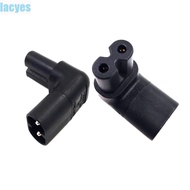 LACYES AC Power Adapter White IEC 320 C8 Male C7-C8 Angle Conversion 2-Pin C7 Female Conversion Plug