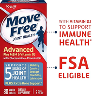 MOVE FREE JOINT HEALTH Advanced Plus MSM &amp; Vitamin D3 80tablets, With Glucosamine &amp; Chondroitin
