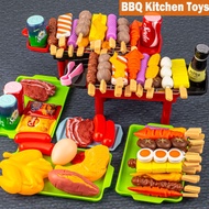 Kids BBQ Pretend Toys Set Cooking Kitchen Playset Cutting Toys DIY Educational Barbecue Kids Toy Bir