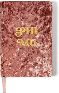 Phi Mu Velvet Notebook with Gold Foil Imprint