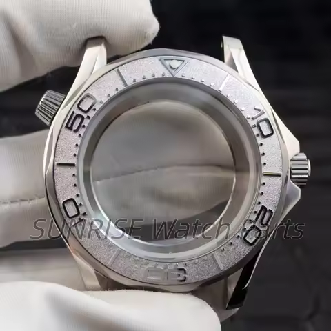 41mm Silver/Black NH35 Case Stainless Steel Waterproof Ceramic Bezel For Fit Seiko NH35/NH36 Movemen