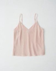 Maple麋鹿小舖Abercrombie&Fitch＊ A&F 粉膚色細肩帶上衣100%SILK＊(現貨XS/S號)