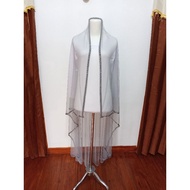 Slayer bridal veil/ bridal veil elegant bridal hijab/ bridal veil gray bridal veil