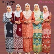 Baju kurung LAILA by Afa design fashion ,  baju kurung moden terkini kain lipat batik, Baju kurung sulam