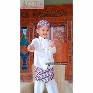 BAJU BASOFI ANAK BATIK PUTIH / BAJU ADAT JAWA ANAK