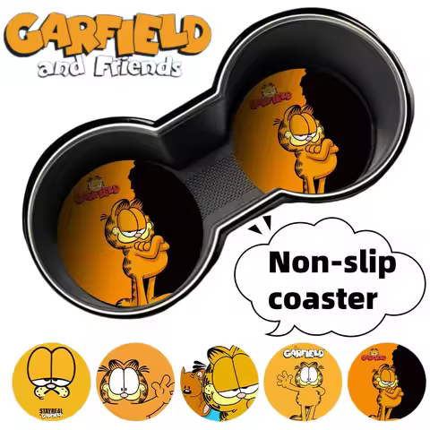 Garfield Pooky High-Value Cute Anime Character Merchandise Car Coaster Cute Kawaii Cartoon Car Inter