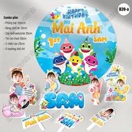 B39 - Baby Shark girl birthday Combo