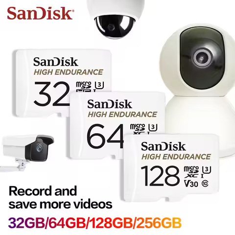 SanDisk High Endurance Micro SD Card 256GB Video Monitoring TF Card 128GB MicroSD Card 64GB Memory C