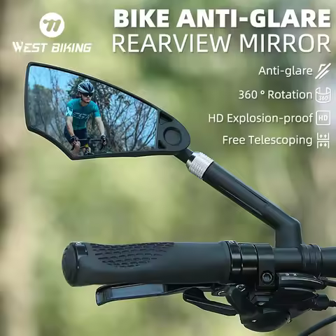 WEST BIKING Anti-Glare Bicycle Mirror Handlebar Rear View Wide Range Back Sight Reflect electric sco
