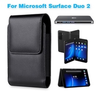 เคสสำหรับ Microsoft Surface Duo 2หนัง PU กระเป๋าโทรศัพท์และ PC เคสสำหรับ Microsoft หนังสือ Surface Duo 2เข็มขัด