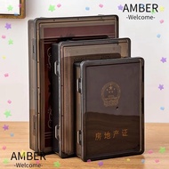 AMBER A4 File Box, Plastic Transparent Certificate Storage Box, Durable Multifunctional Dustproof A4