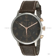 TIMEX TW2T71500 Men's Watch Waterbury Classic Chronograph 40mm Leather Black Brown *Original