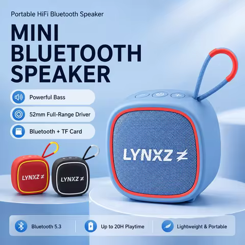 Portable Mini Bluetooth Speaker 5W, Bluetooth 5.3, 52mm Driver, TWS Pairing, TF Card, USB Playback, 