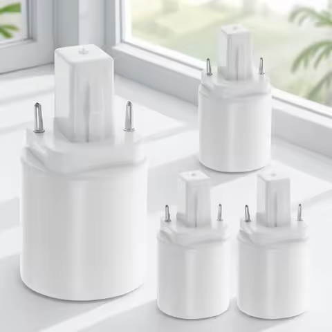 4pcs G24D To E27 2 Pin Light Bulb Socket Sturdy Pbt Material Durable Lamp Holder For Led Halogen Fil