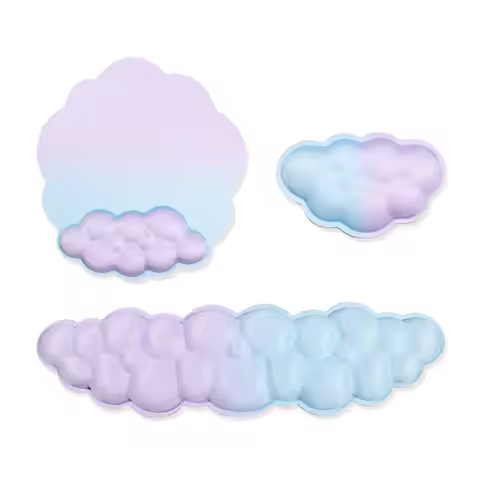 Cloud Foam Wrist Rest Set Mouse Pad Keyboard Support Ergonomic Desk Mat for Office Gaming 9 Pattern 