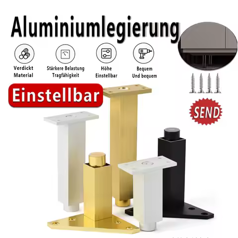 1Pcs Black Golden Silvery Furniture Feet Adjustable Legs Square Aluminum Alloy Cabinet Feet Bathroom