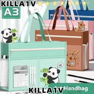 KILLA1V A3 Tutorial Bag, Plus Size Six-Layer Canvas Art Bag,  Canvas A3 Zipper Design File Bag Stude