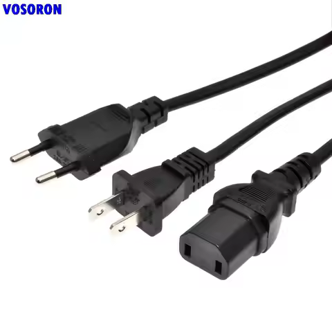 Universal 2Prong Male Plug To IEC320 C17 Female Adapter AC Power Cord For PS4 Pro EU/US Standard Pow