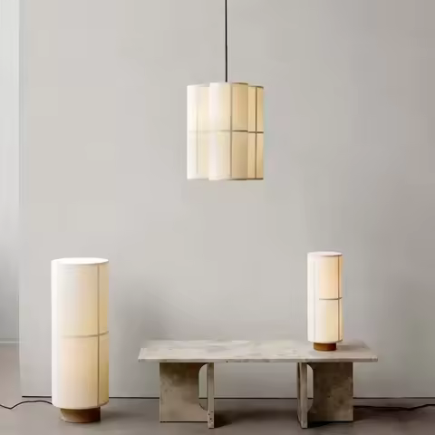 Designer Menu Hashira Cluster Pendant Light Vintage Cloth Lampshade Hanging Lamp Dining Room Minimal