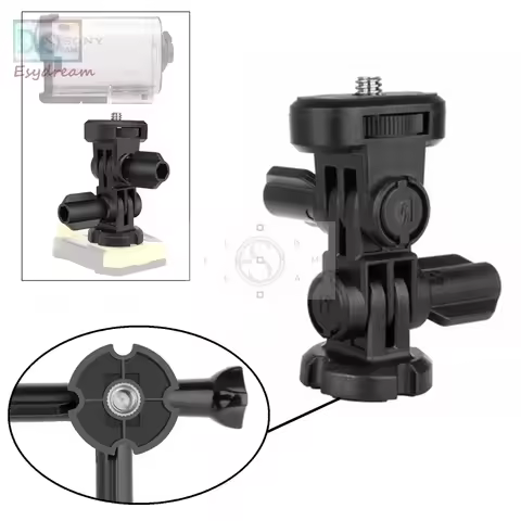 3-Way 1/4 Screw Tripod Mount Adapter Accessories for Sony Action Camera AS20 AS30V AS100V AS200V AS3