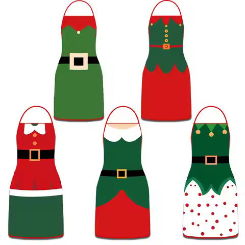 2025 New Amazon Hot Selling Christmas Apron Creative Funny Kitchen Waist Sleeveless Apron