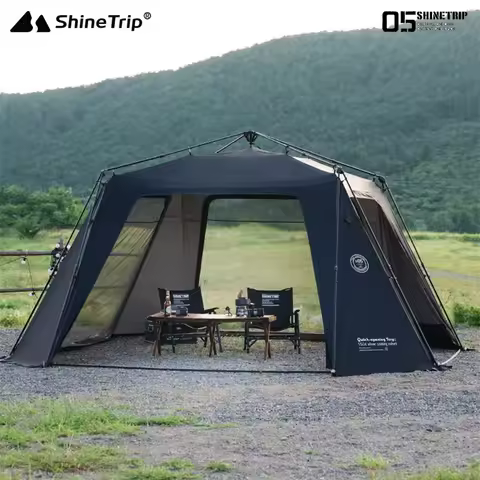 ShineTrip Camping Tent Silver Plated Canopy Extra Large Quick Setup Sunproof Camping Auto Dome Water