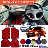 5PCs SET PERODUA KANCIL Thailand Checkmate Dadu Dice Car Carpet Floor Mat Karpet Lapik alas kaki dadu kancil