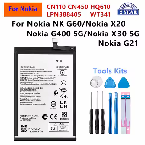 Brand New CN110 CN450 HQ610 LPN388405 WT341 Battery For Nokia X20 5G NKG60 Nokia G400 5G Nokia G21 P