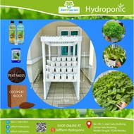 SET HYDROPONIC 20 POT WITH STAND + ROOF + COCOPEAT + PATI BAJA AB JF_0024 | JEFFARM HYDROPONIC