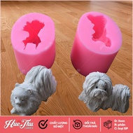 Silicone mold for Chihuahua Dog, Shih Tzu for pressing sticky rice with bean flowers, making jelly c