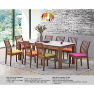 1+ 8 Seater Square Design Wood Dining Set Kayu High Quality Turkey Fabric Chair / Dining Table / Dining Chair / Meja Mak